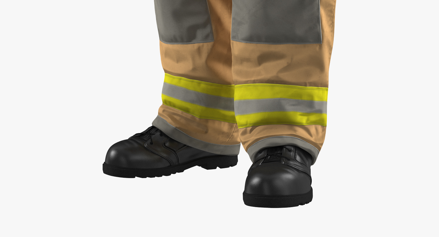 3D Firefighter with Fully Protective Suit model