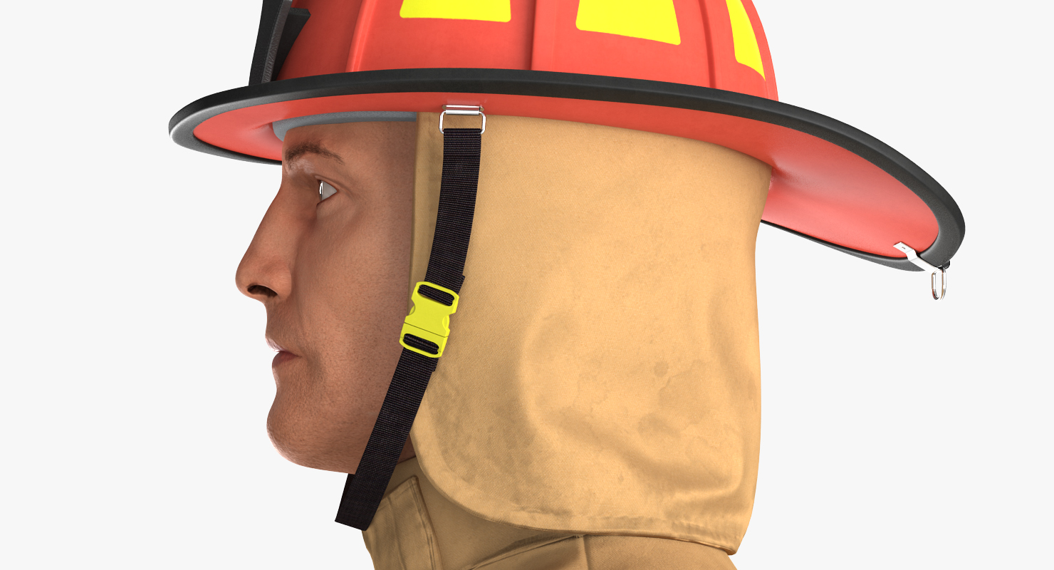 3D Firefighter with Fully Protective Suit model