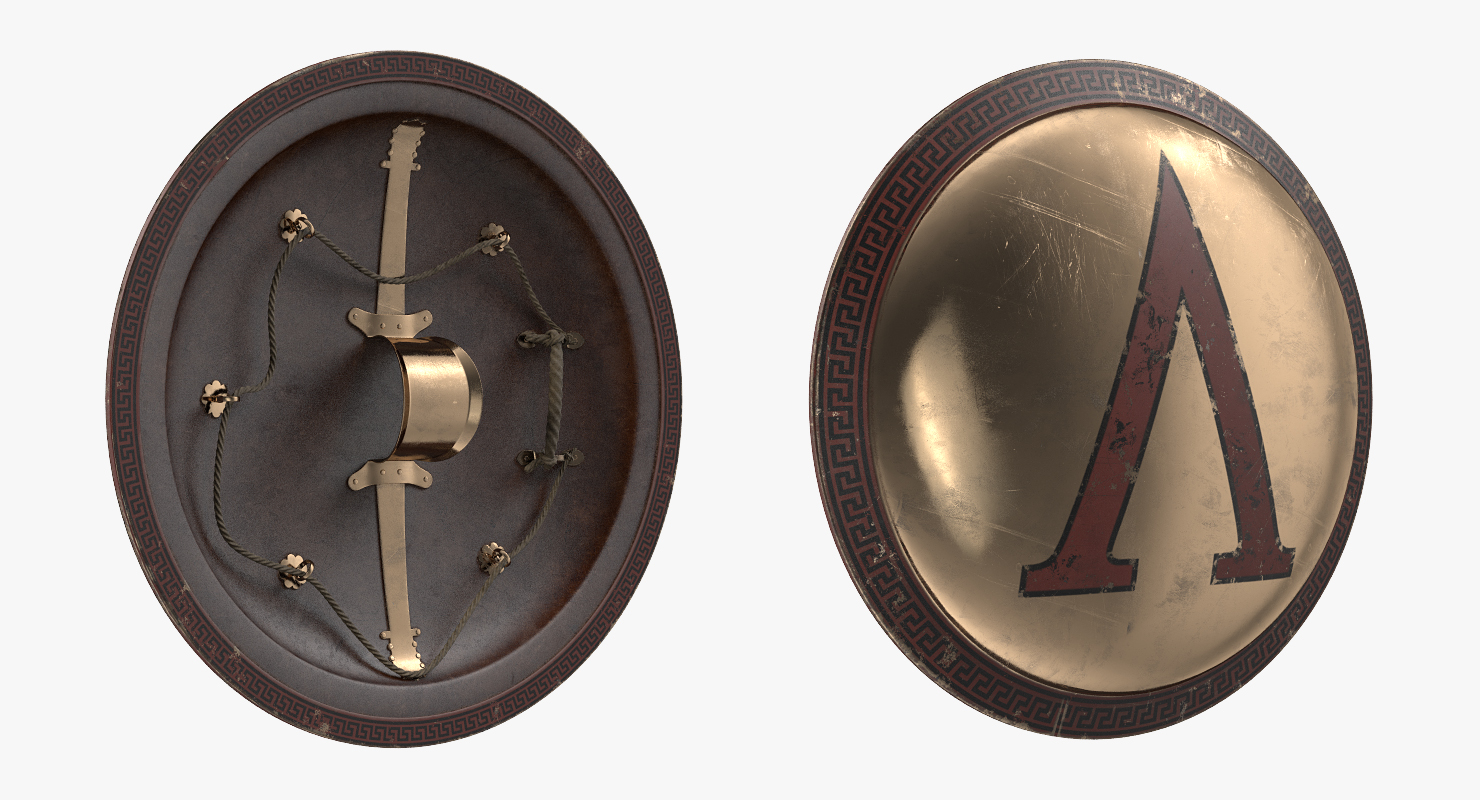 3D Greek Shield with Upside Down V