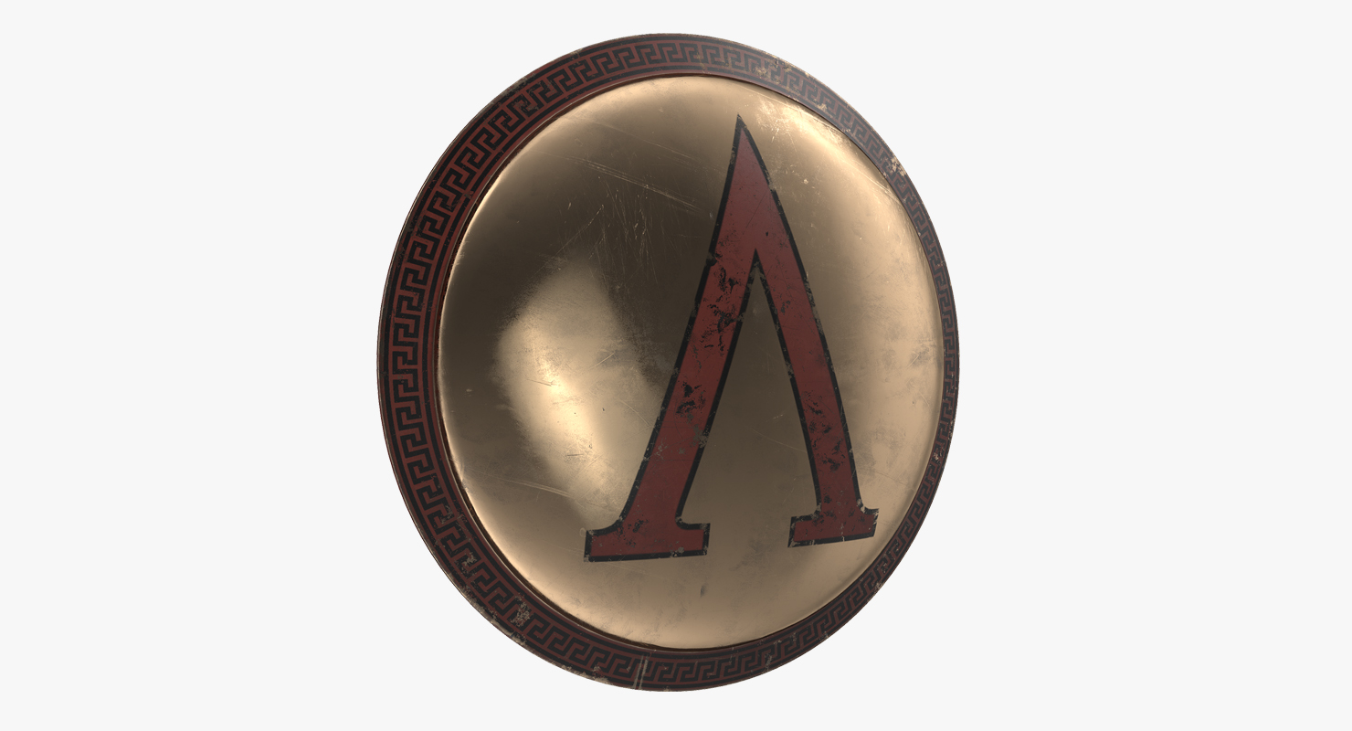 3D Greek Shield with Upside Down V