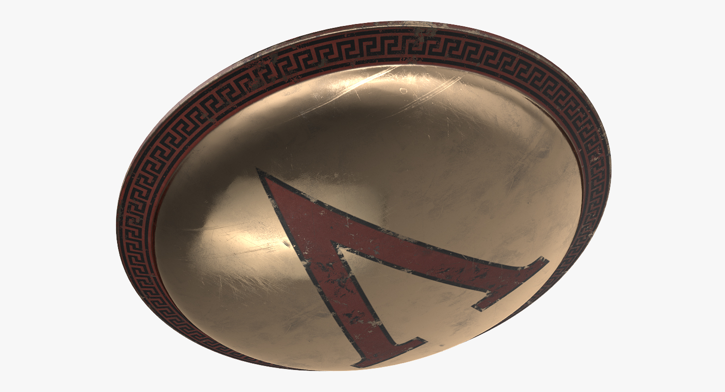 3D Greek Shield with Upside Down V