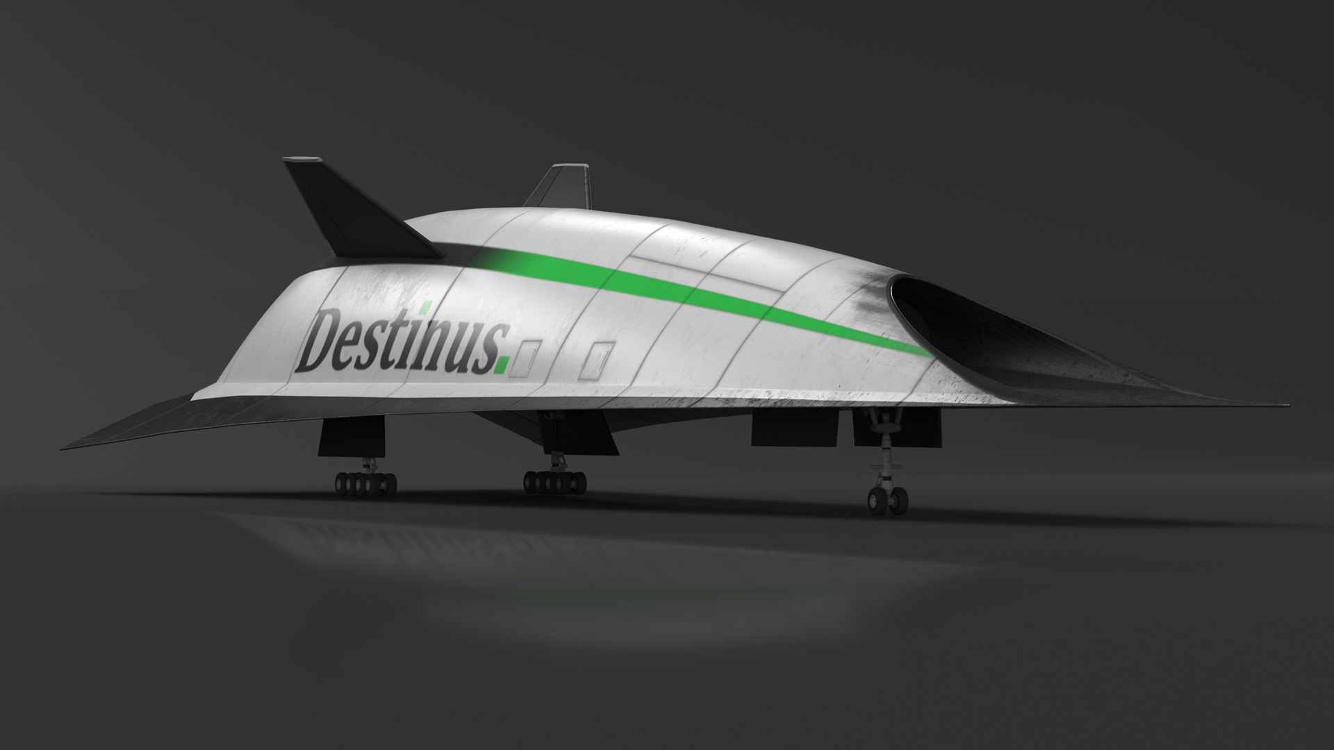 Hypersonic Plane Destinus S Used Rigged 3D model