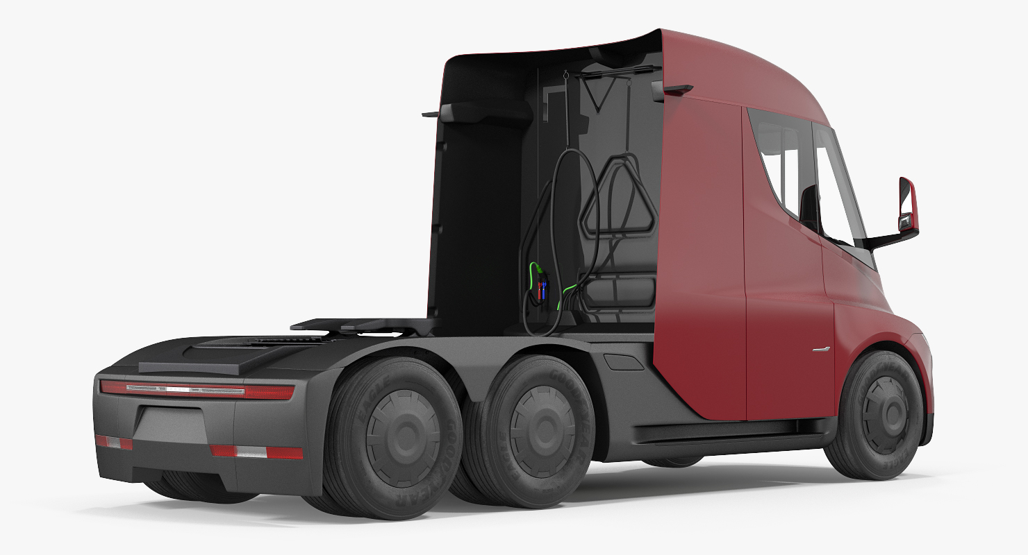 Electric Semi Truck Tesla Rigged 3D