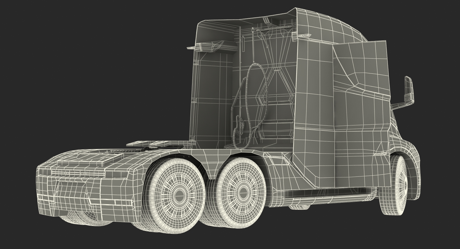 Electric Semi Truck Tesla Rigged 3D