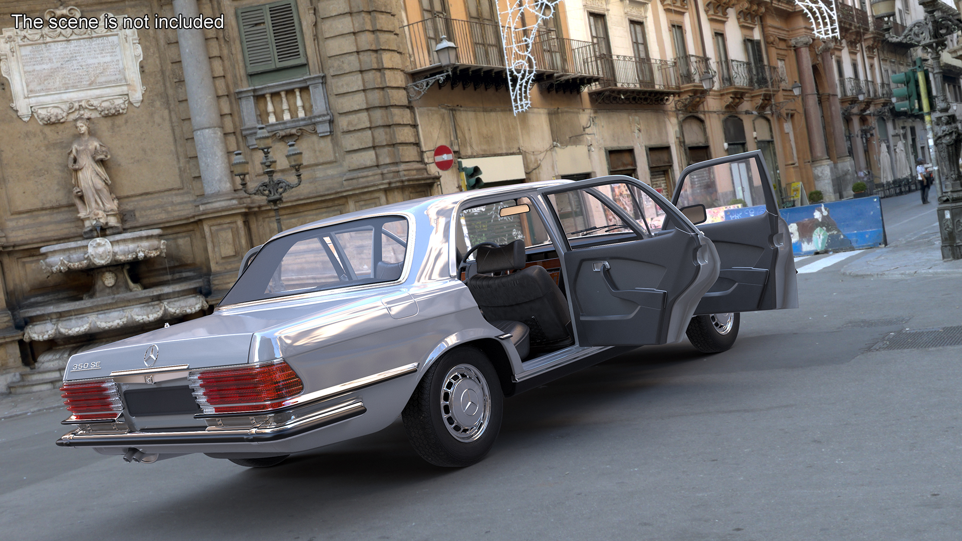 3D model Classic Mercedes Benz 350 SE White Simplified