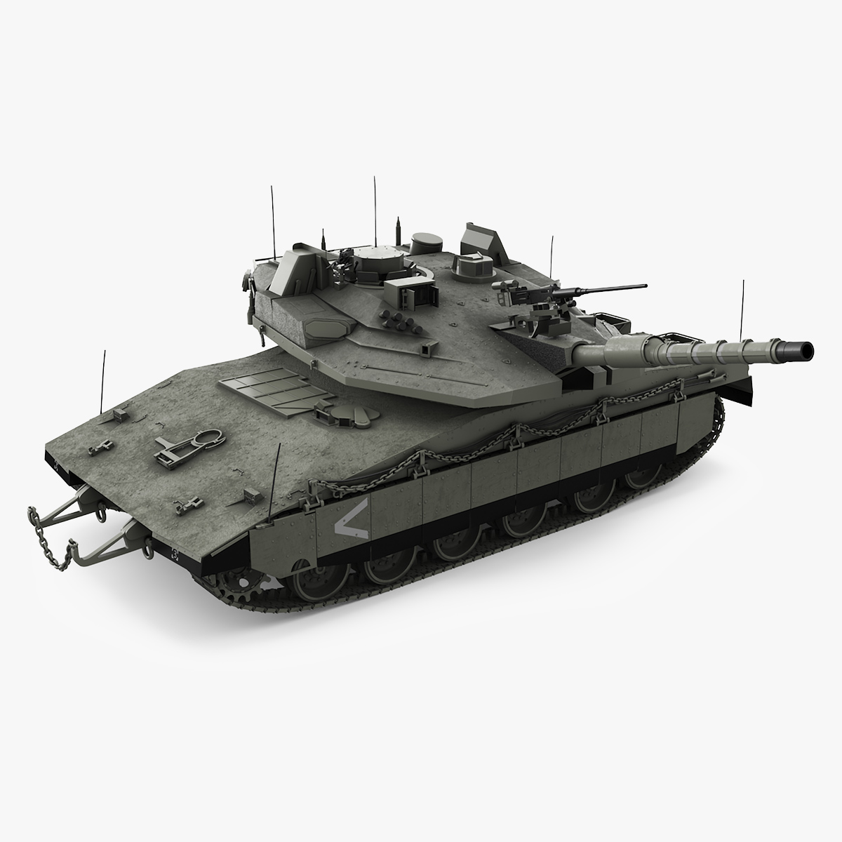 3D model Israeli Tank Merkava 5 Olive Rigged