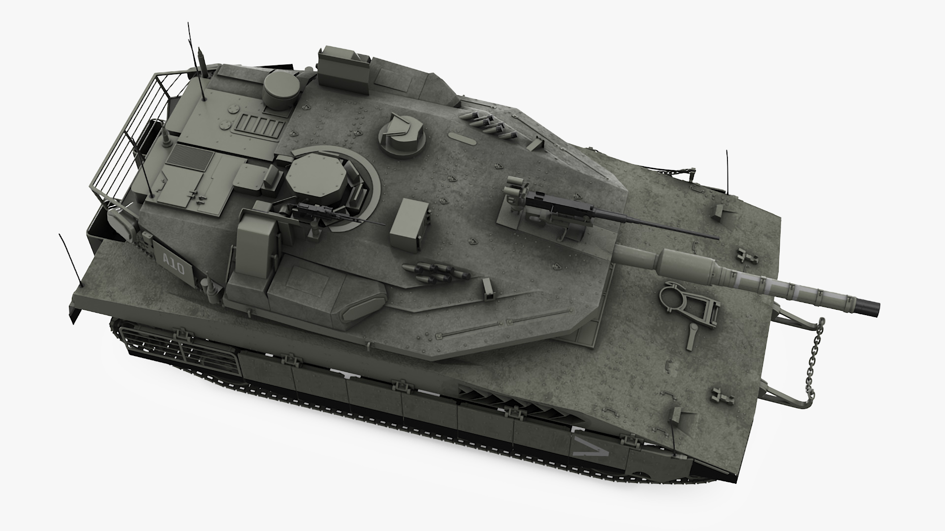 3D model Israeli Tank Merkava 5 Olive Rigged