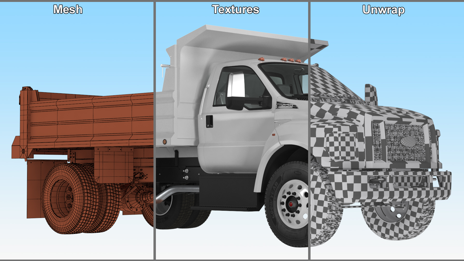 3D Ford F-650 Supertrack Rigged model