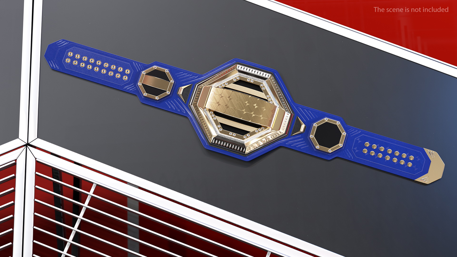 Gold Champion Belt Lies on Floor 3D