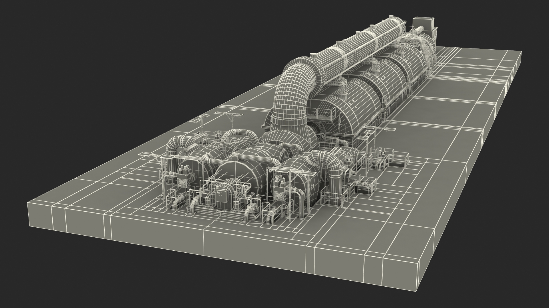 3D model Steam Driven Turbine Generator