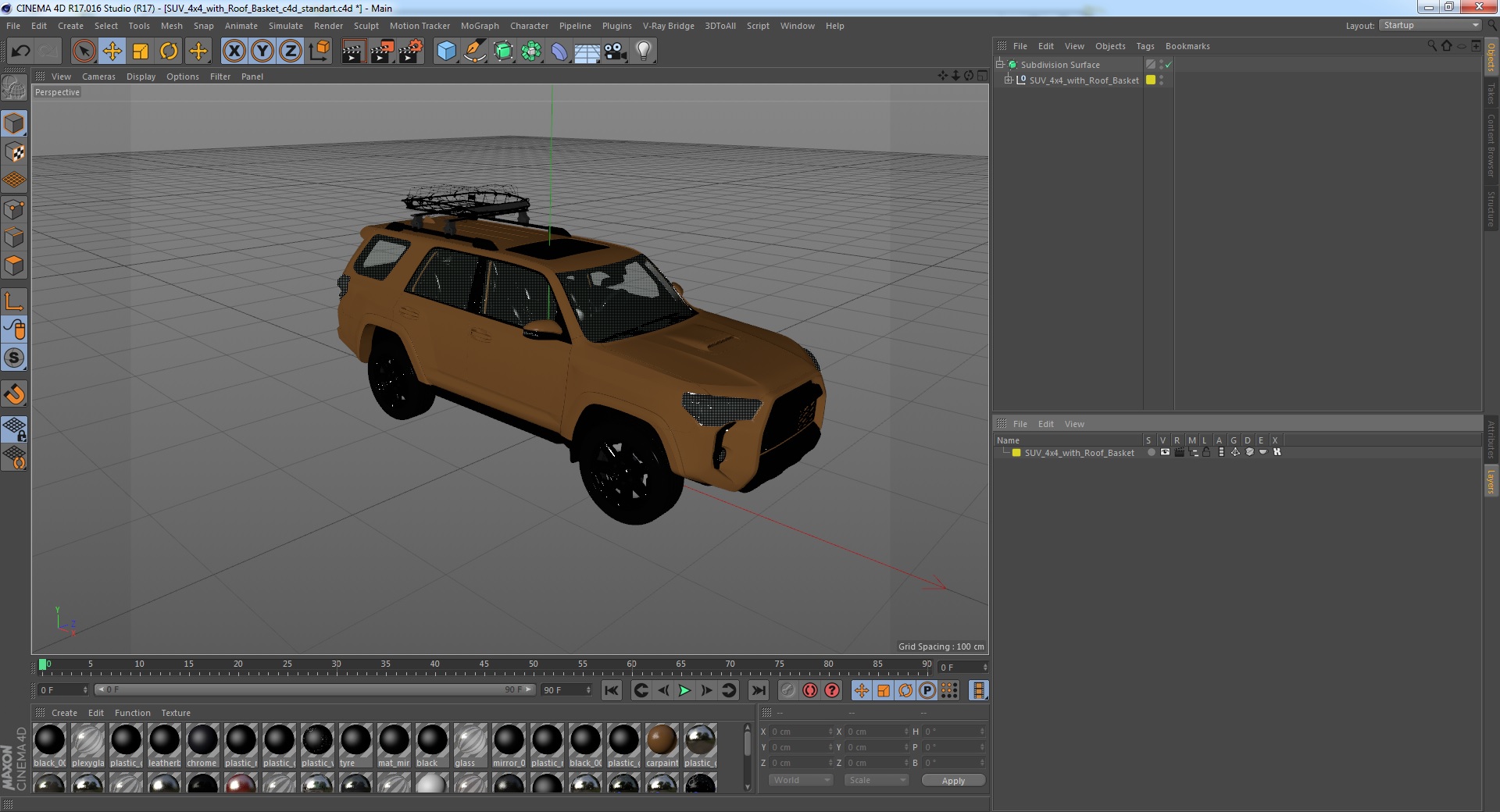 SUV 4x4 with Roof Basket 3D model