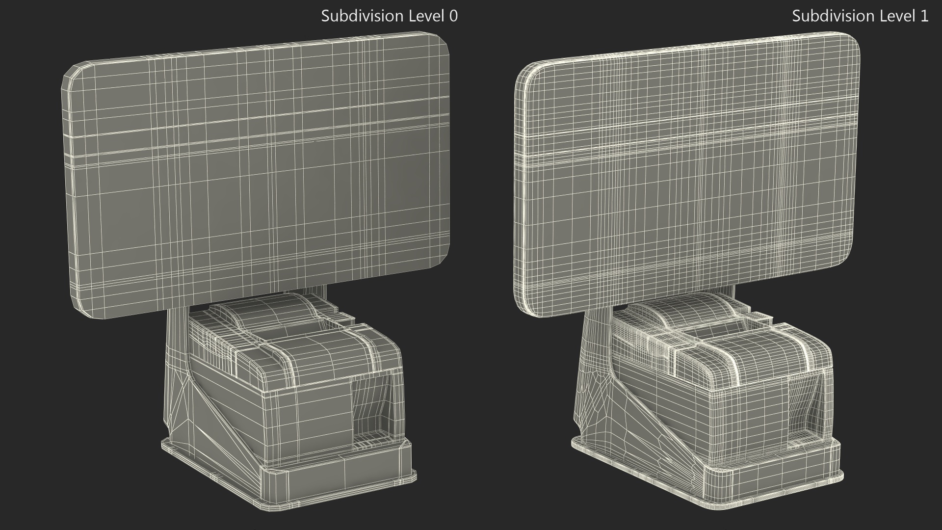 3D model Restaurant Self Service Kiosk Screen Off