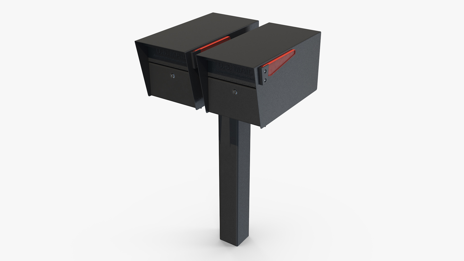 3D model Mailbox Complete Twin Mount Cluster