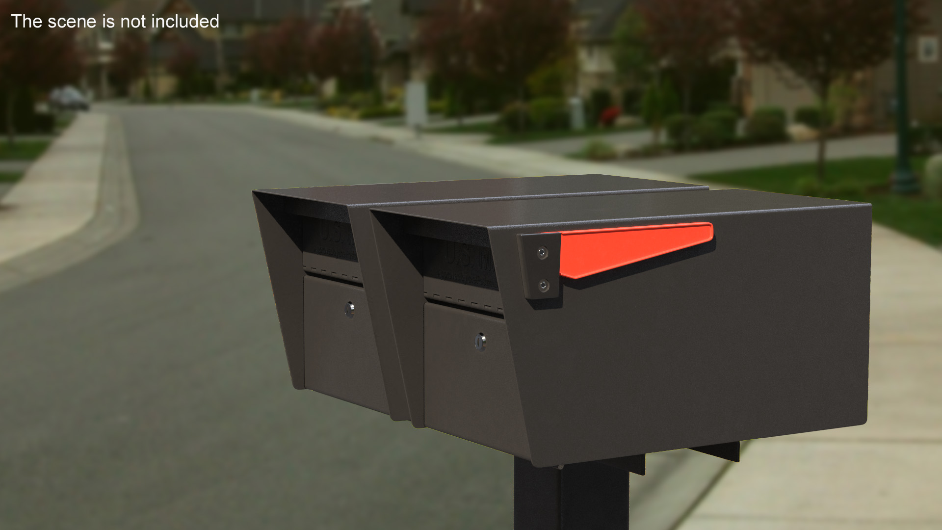 3D model Mailbox Complete Twin Mount Cluster