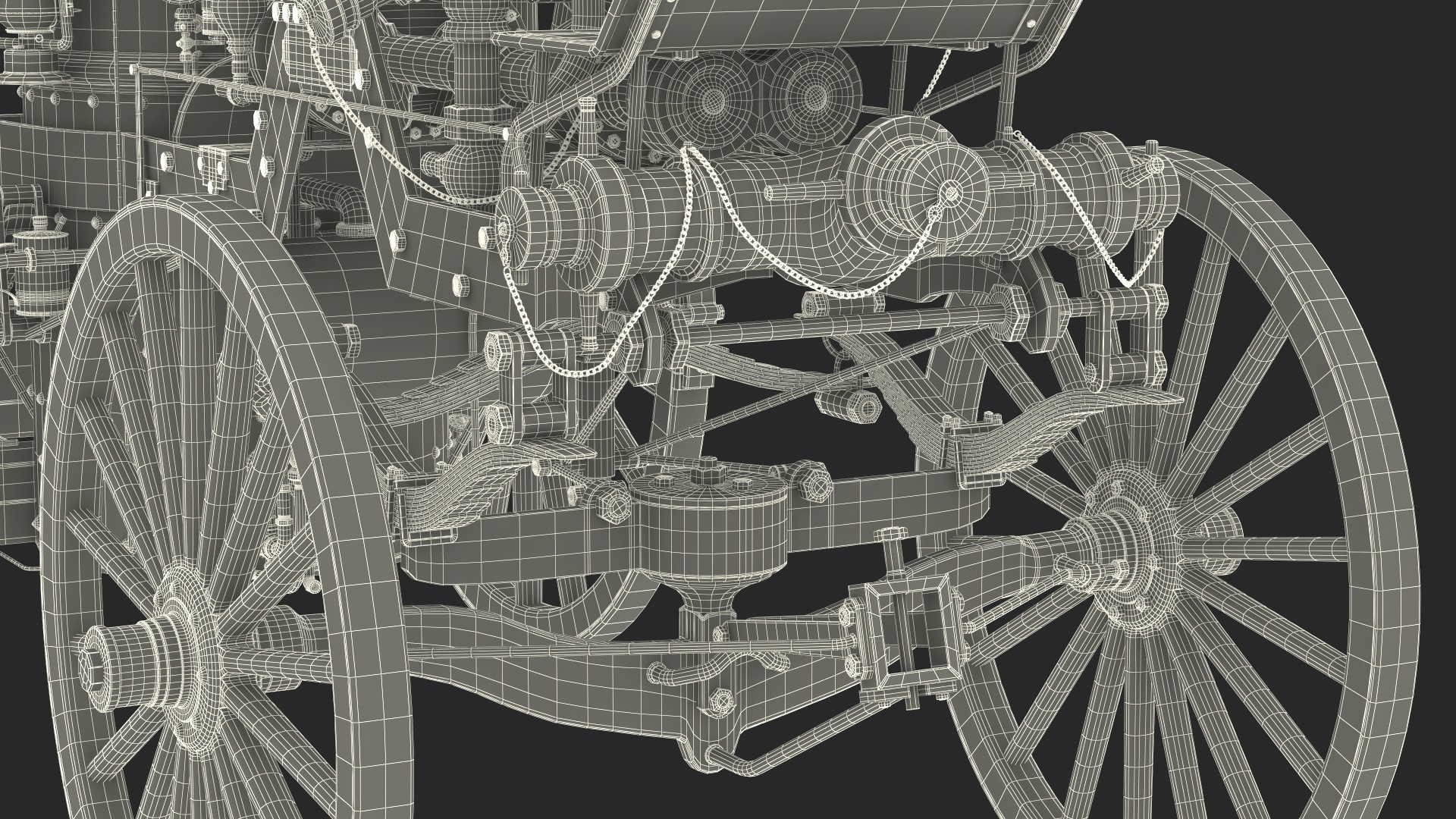 Steam Fire Engine Horse Drawn 1894 3D model