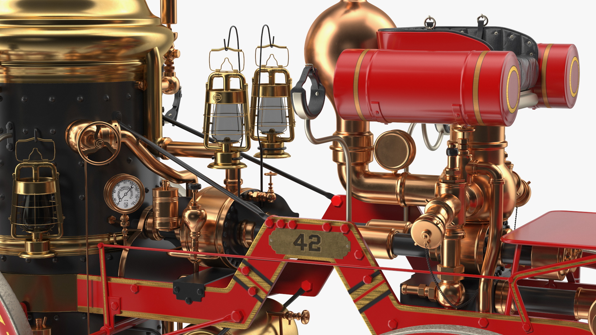 Steam Fire Engine Horse Drawn 1894 3D model