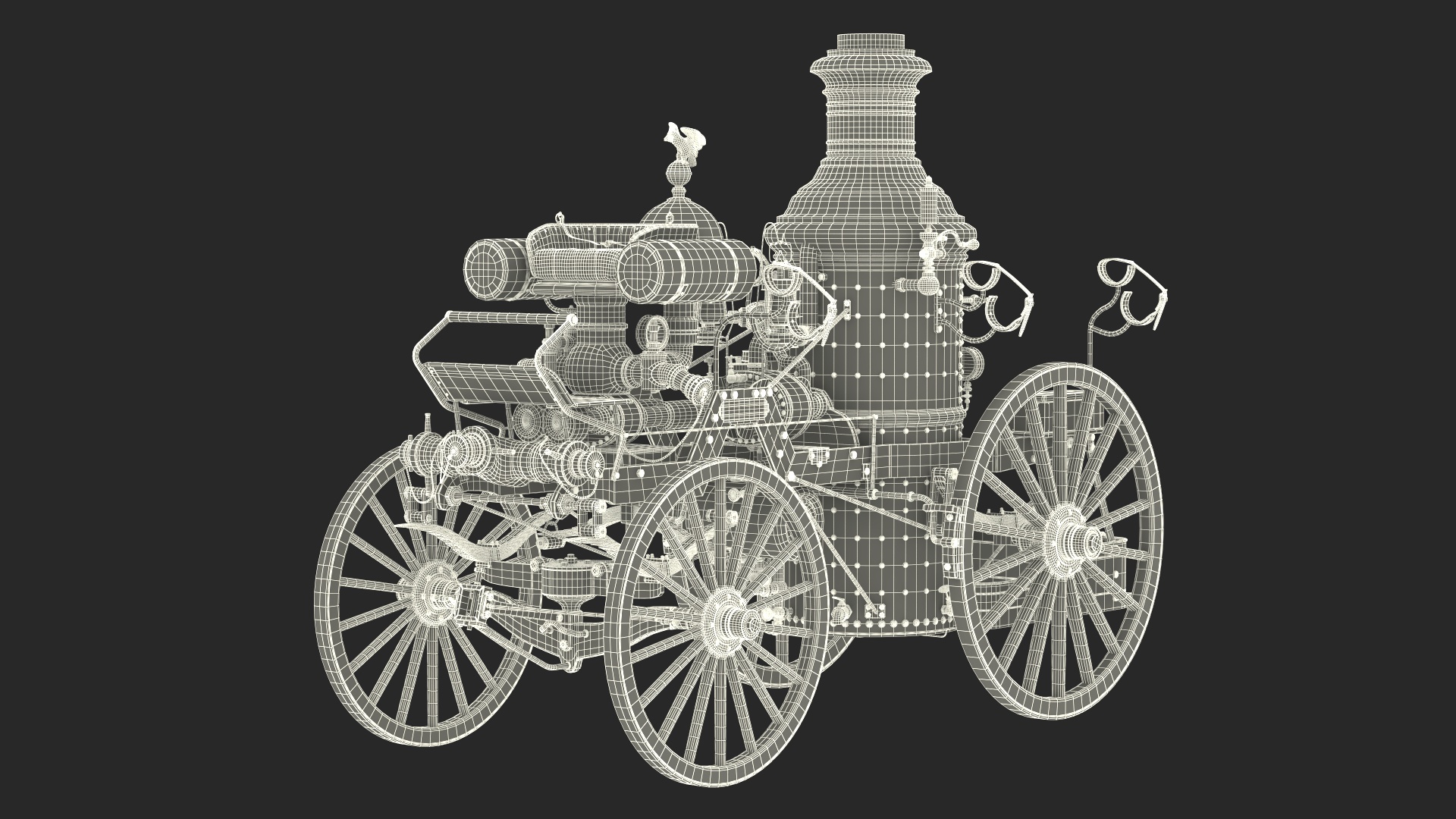 Steam Fire Engine Horse Drawn 1894 3D model