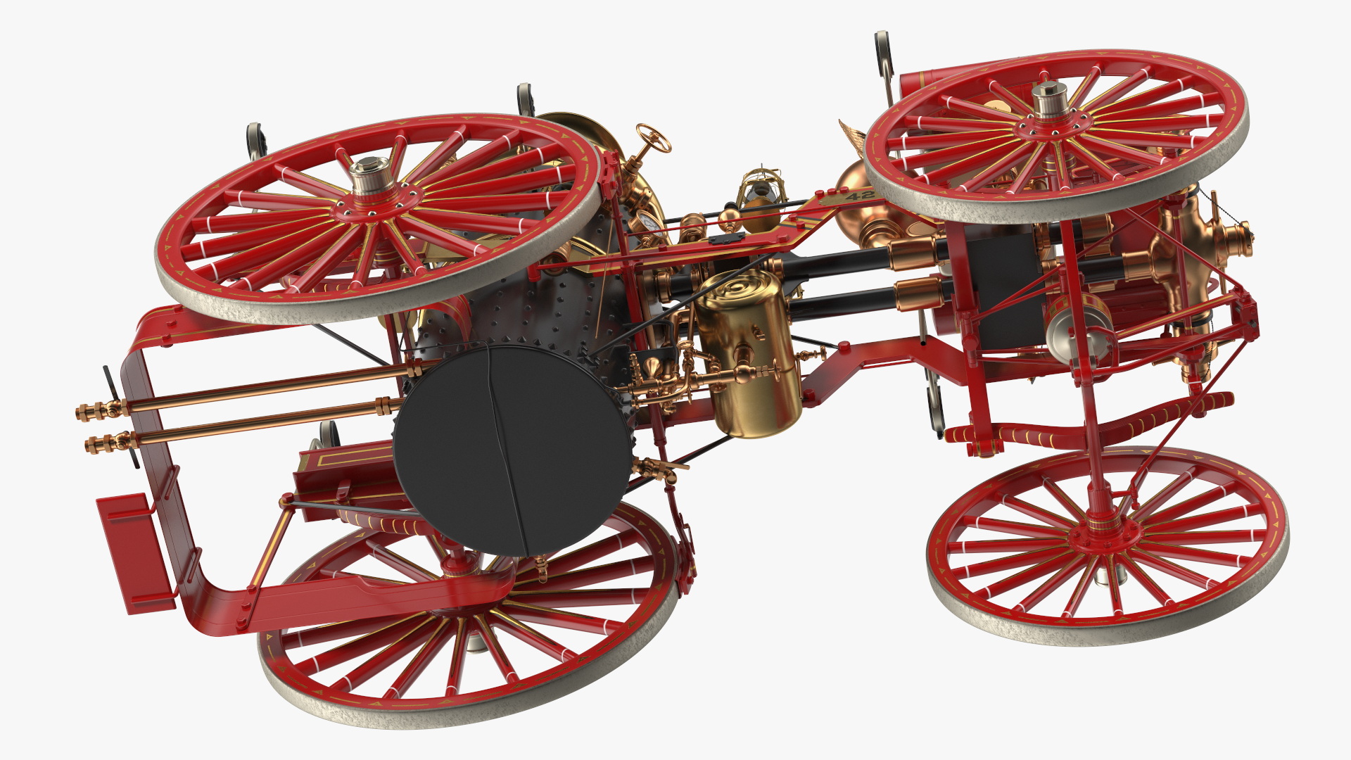 Steam Fire Engine Horse Drawn 1894 3D model