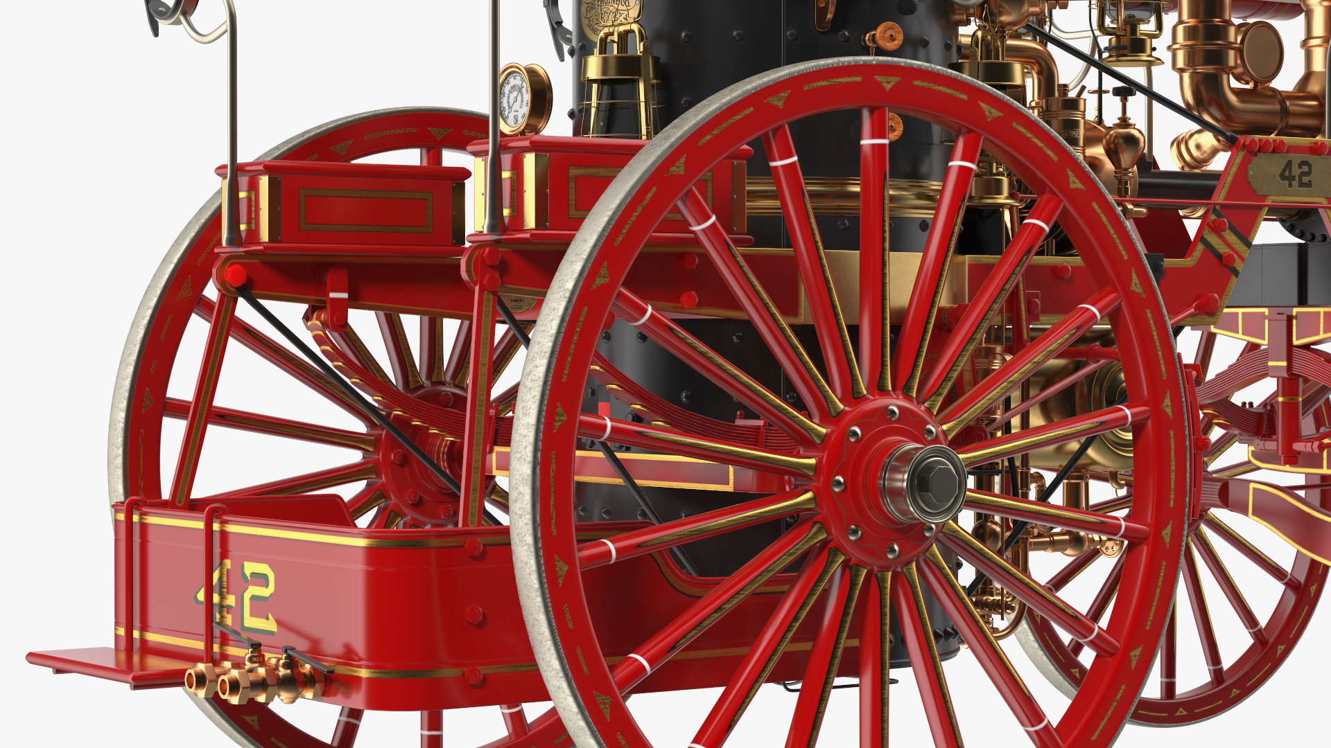 Steam Fire Engine Horse Drawn 1894 3D model