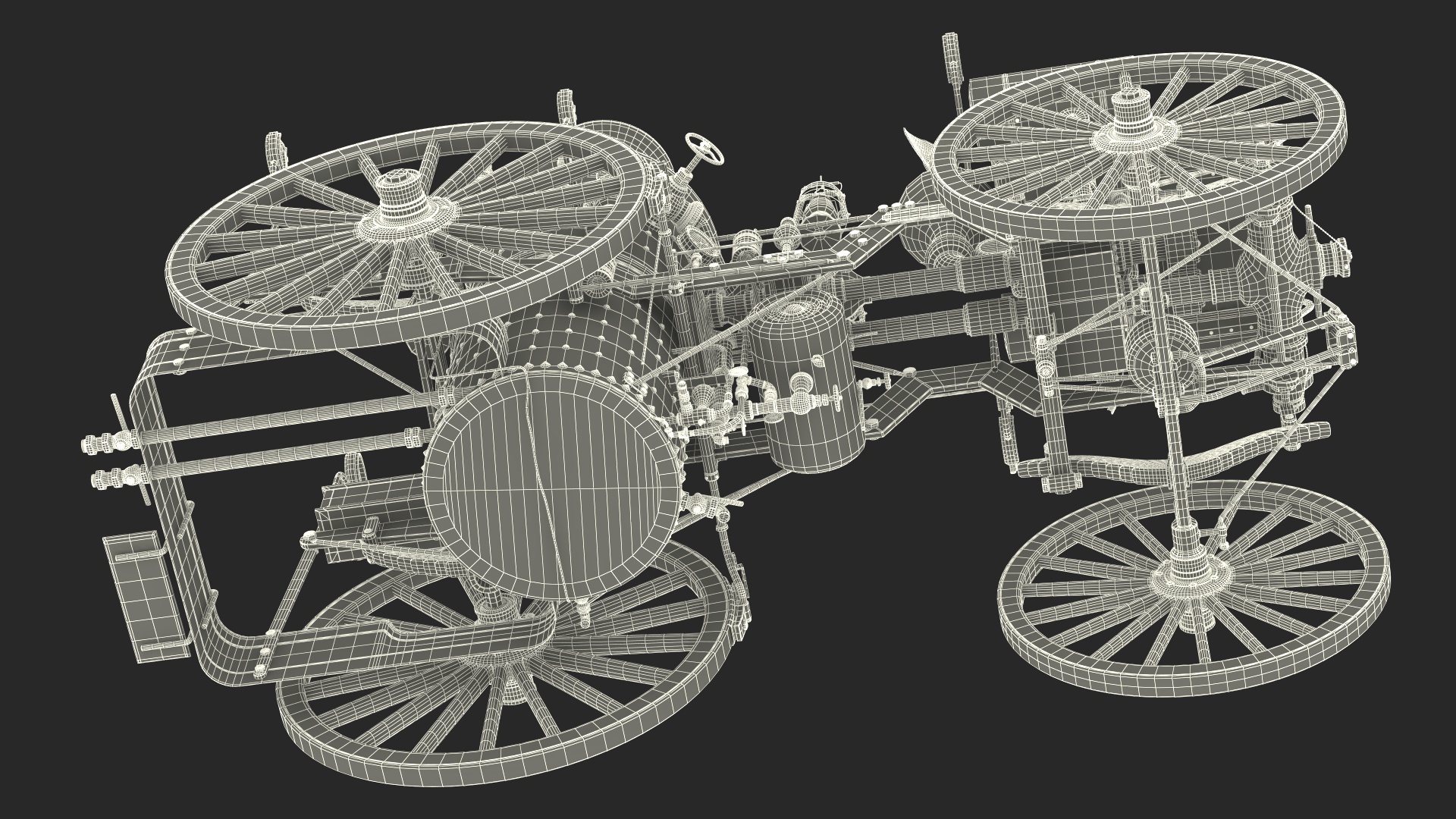 Steam Fire Engine Horse Drawn 1894 3D model