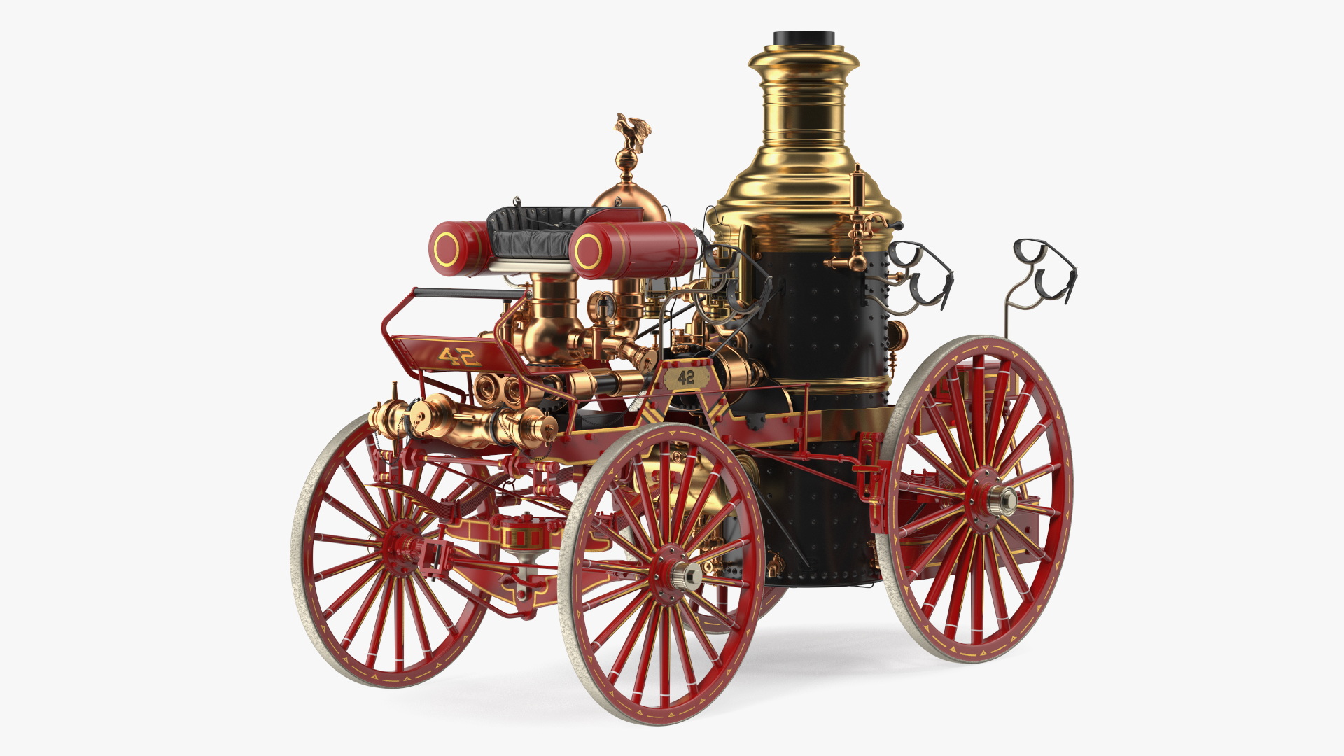 Steam Fire Engine Horse Drawn 1894 3D model