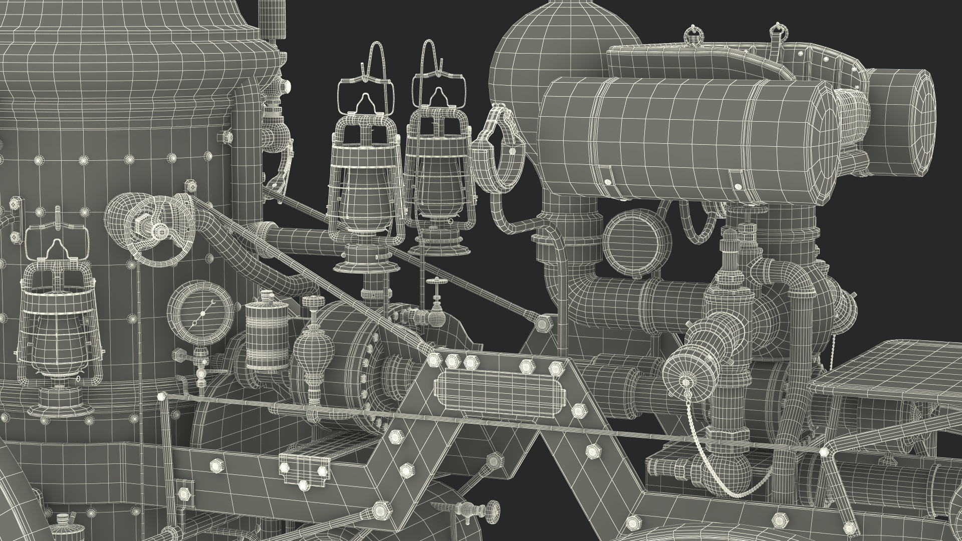 Steam Fire Engine Horse Drawn 1894 3D model