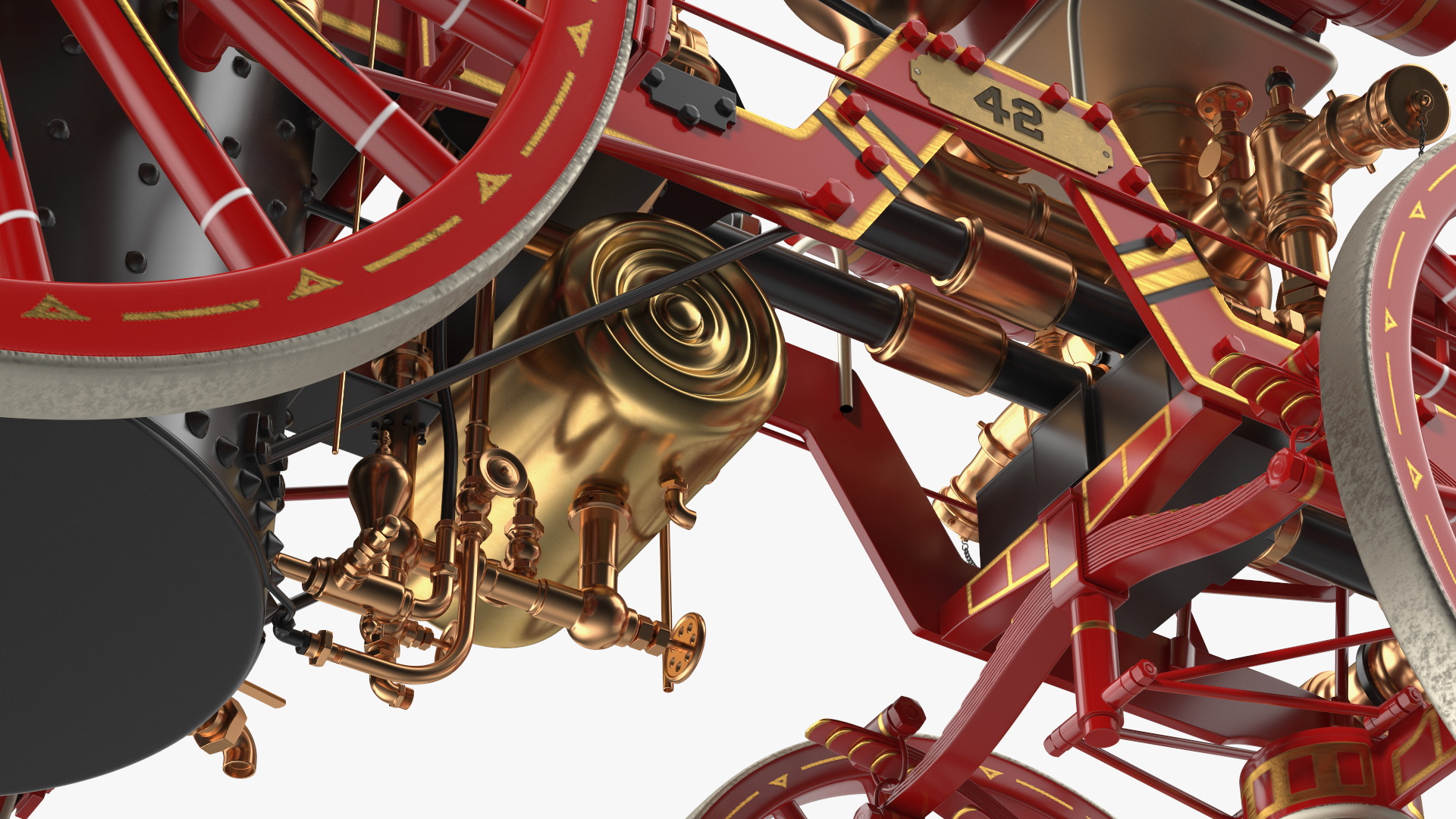 Steam Fire Engine Horse Drawn 1894 3D model