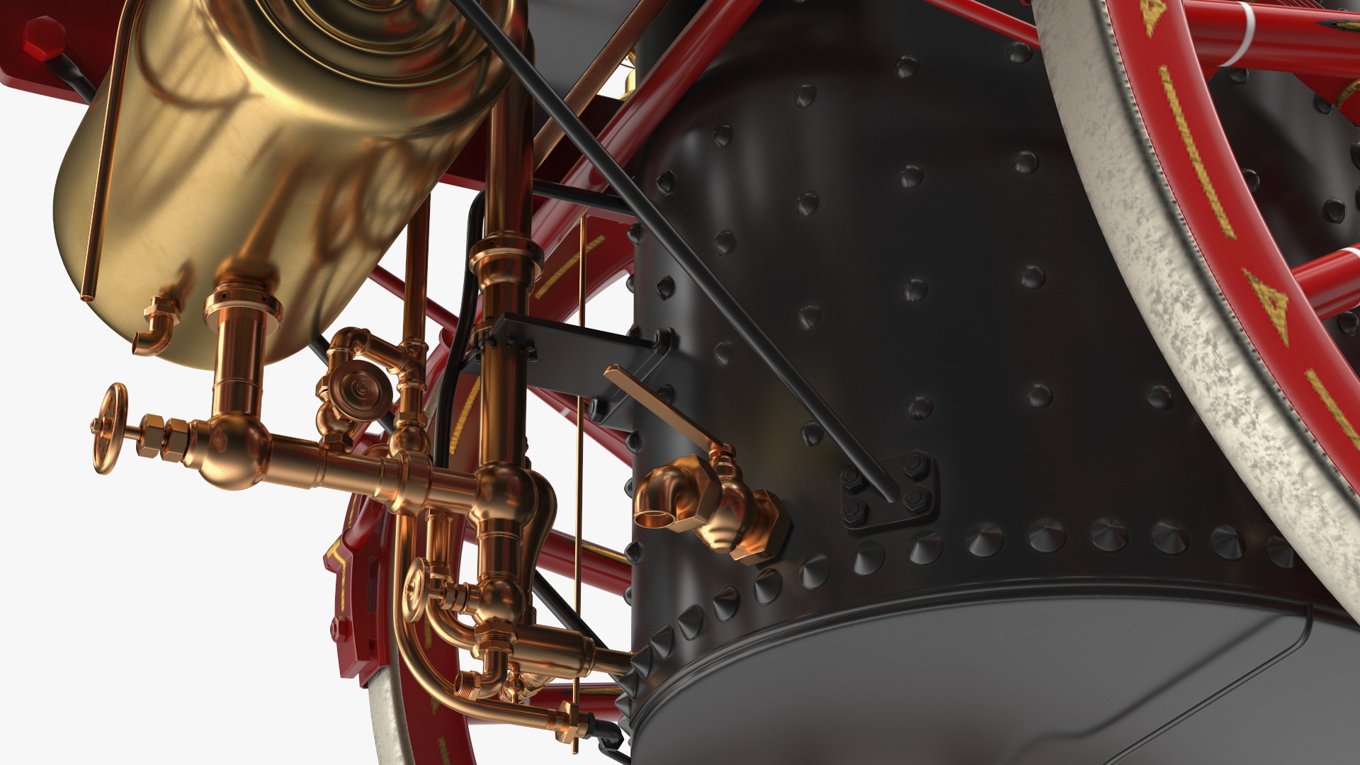 Steam Fire Engine Horse Drawn 1894 3D model