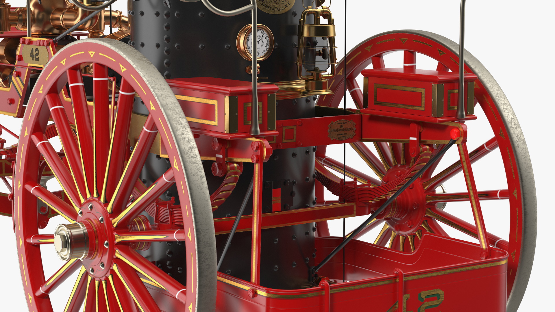 Steam Fire Engine Horse Drawn 1894 3D model