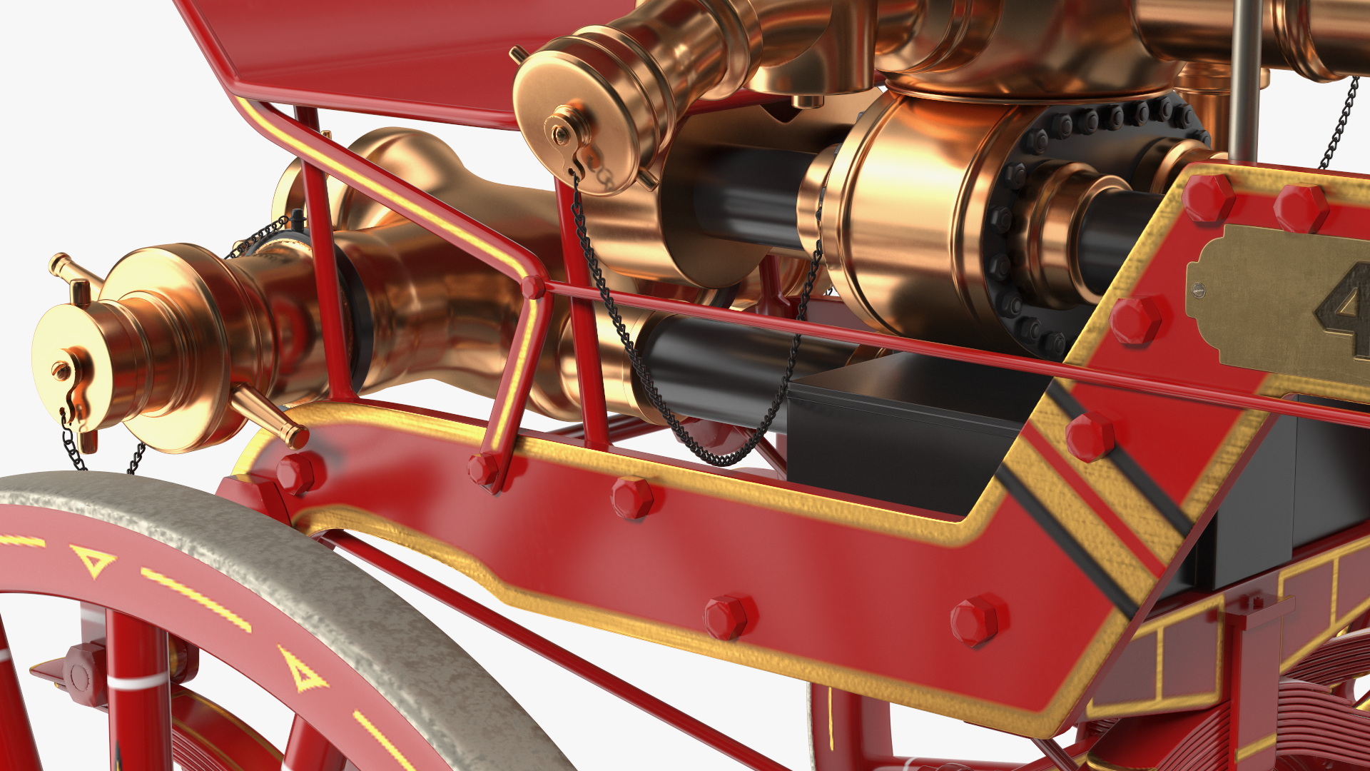 Steam Fire Engine Horse Drawn 1894 3D model