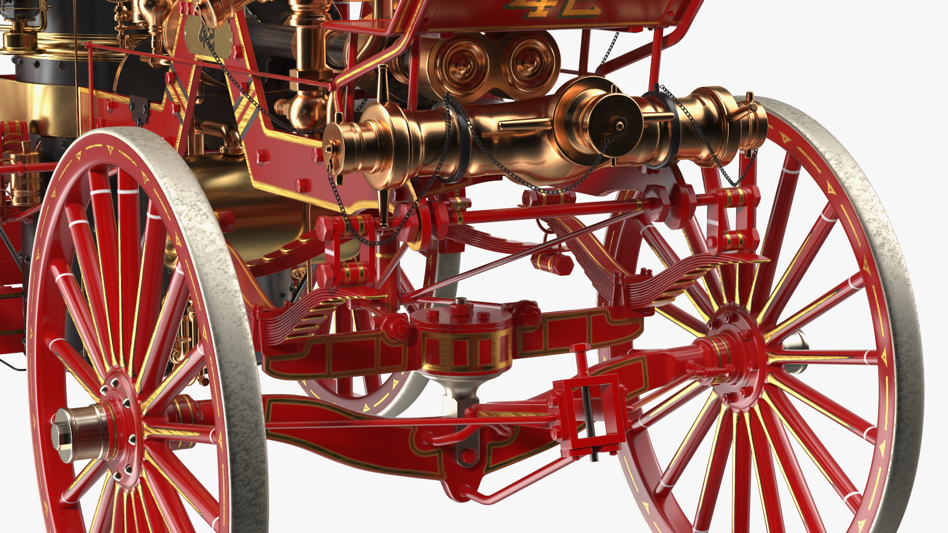 Steam Fire Engine Horse Drawn 1894 3D model