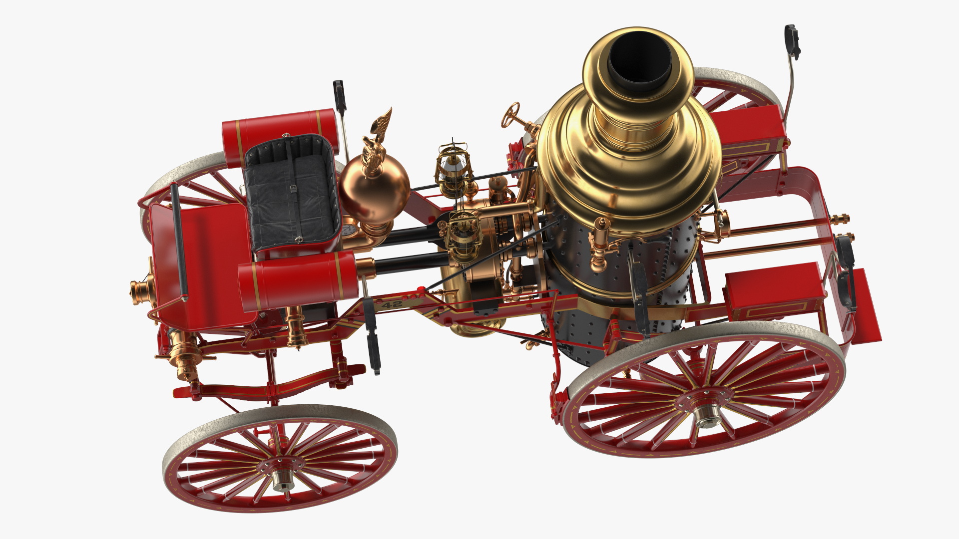 Steam Fire Engine Horse Drawn 1894 3D model