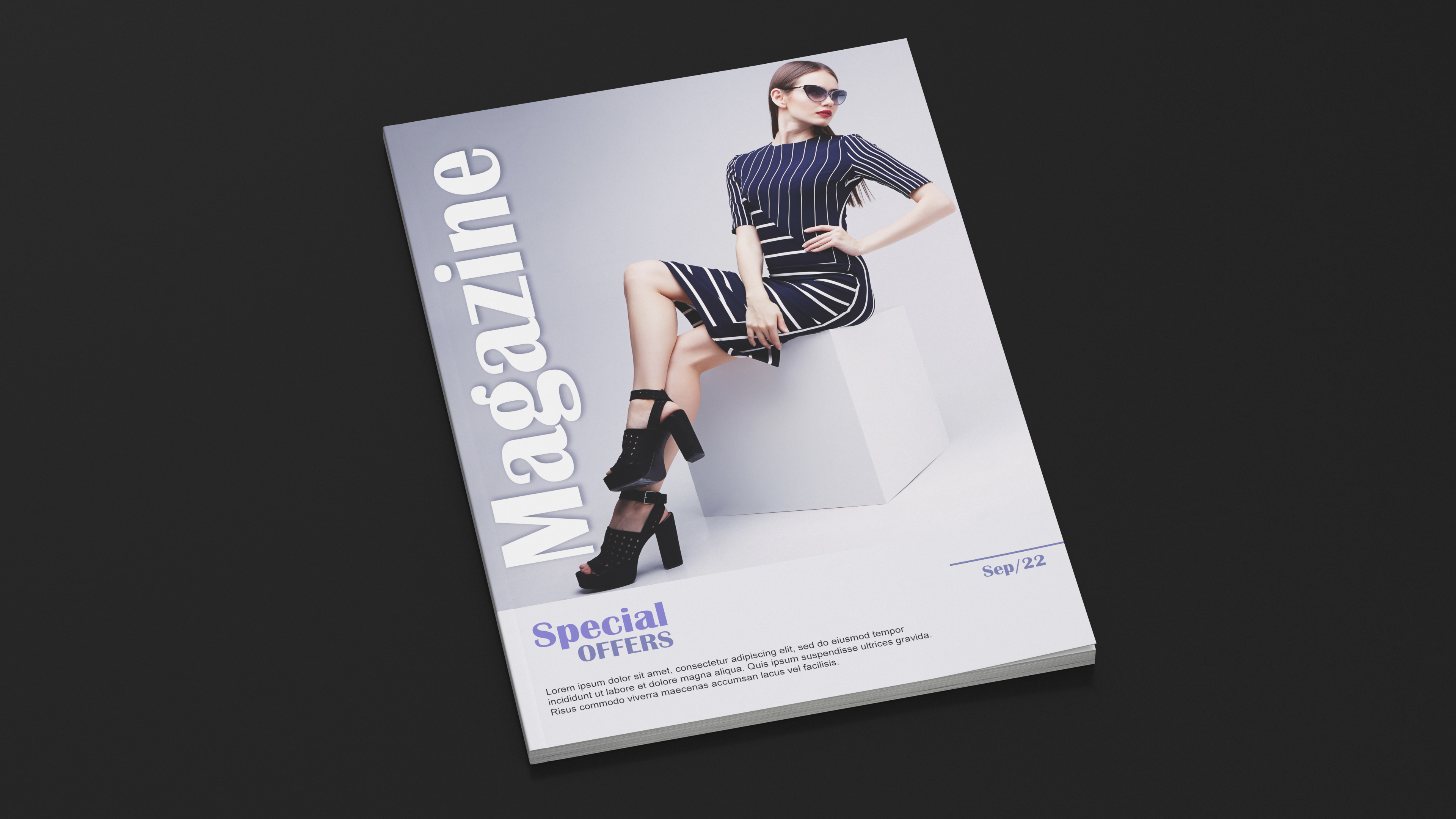 3D Fashion Magazine Mockup model