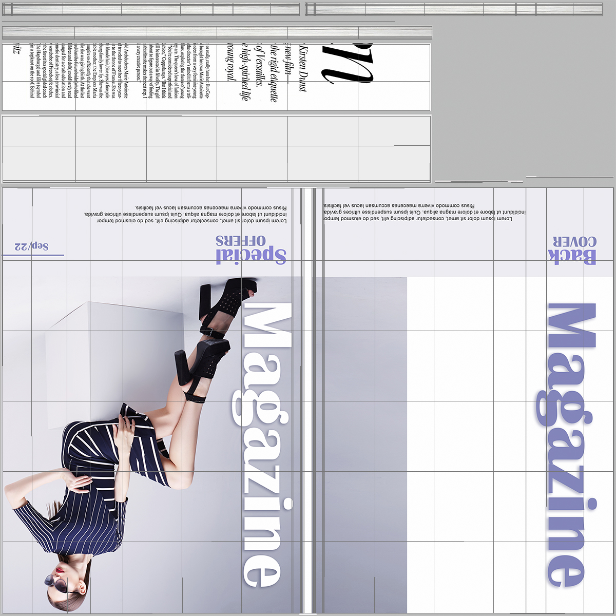 3D Fashion Magazine Mockup model