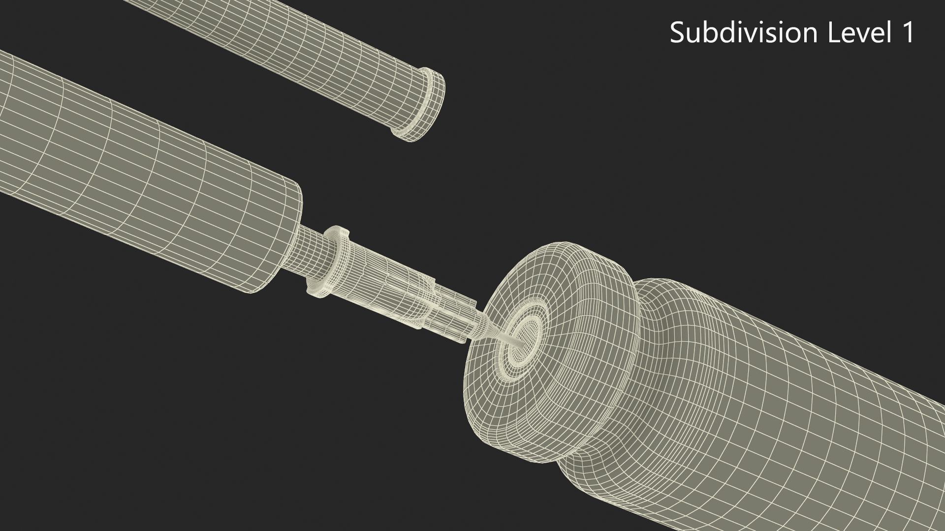 Glass Serum Vial with Syringe 3D model