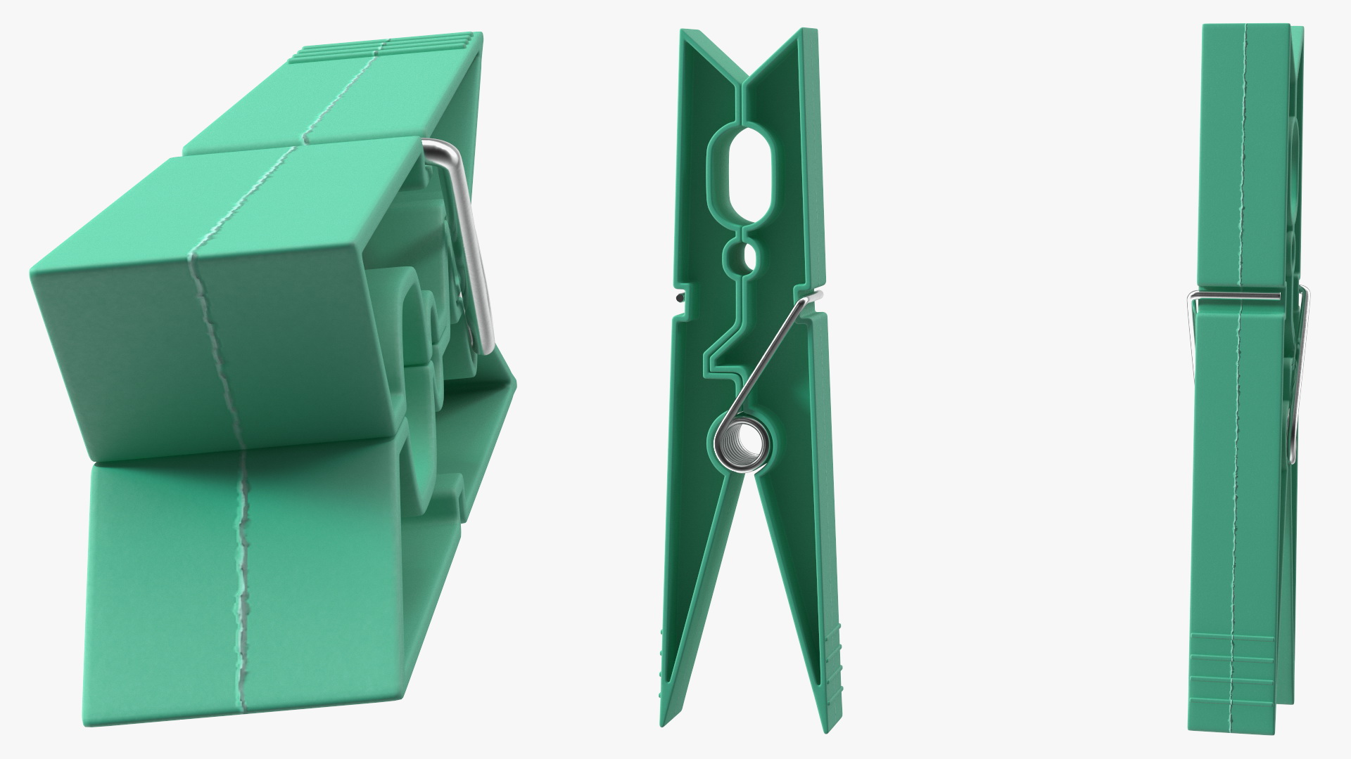 3D Clothespin Green