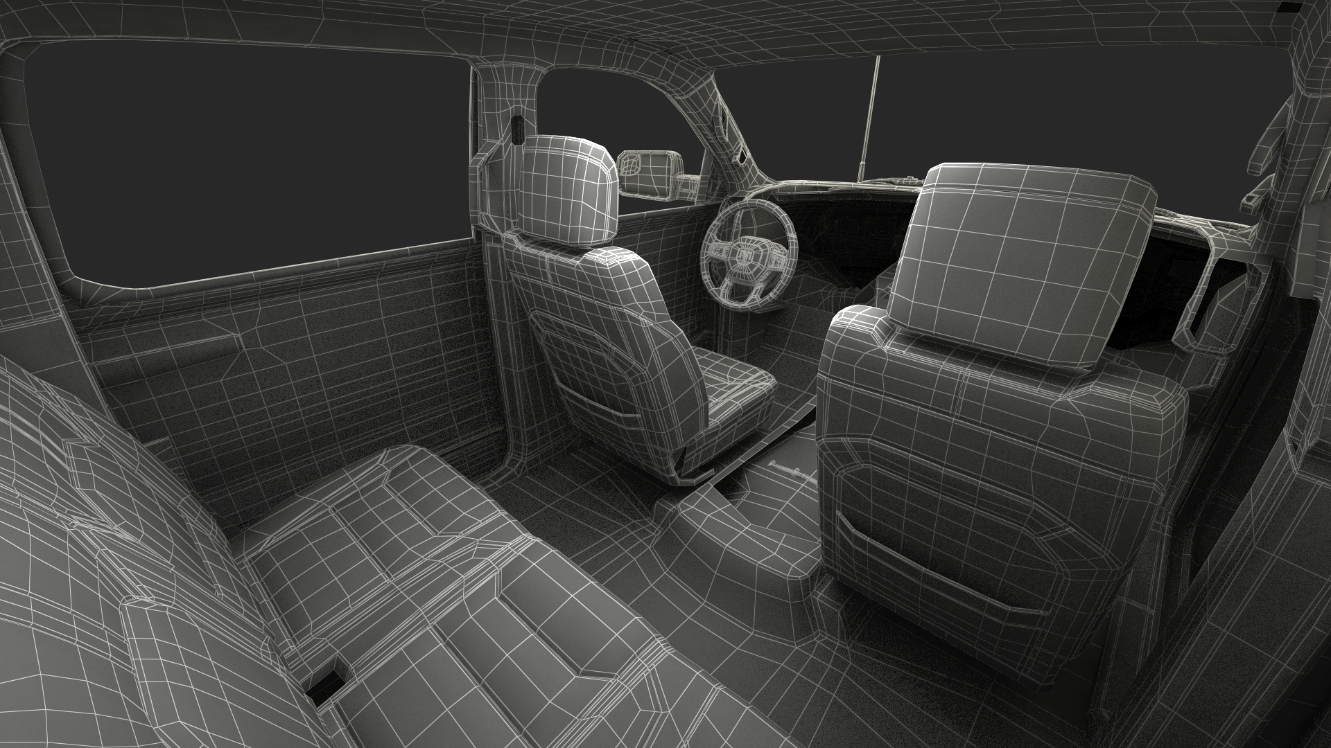 Police Paddy Wagon Dodge RAM 1500 Simple Interior 3D model