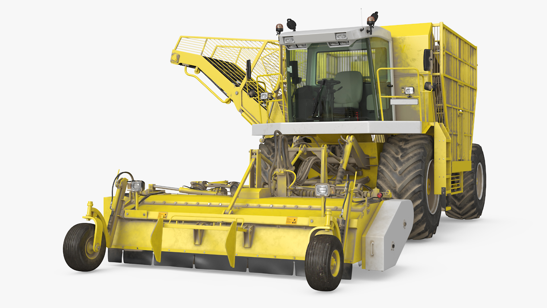 3D model Farm Combine Beet Harvester Dusty Yellow