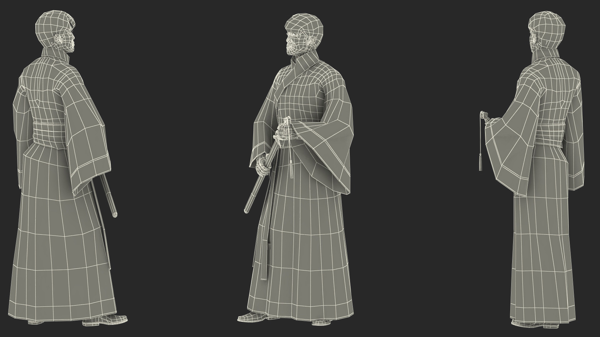 3D Traditional Style Chinese Man Standing model