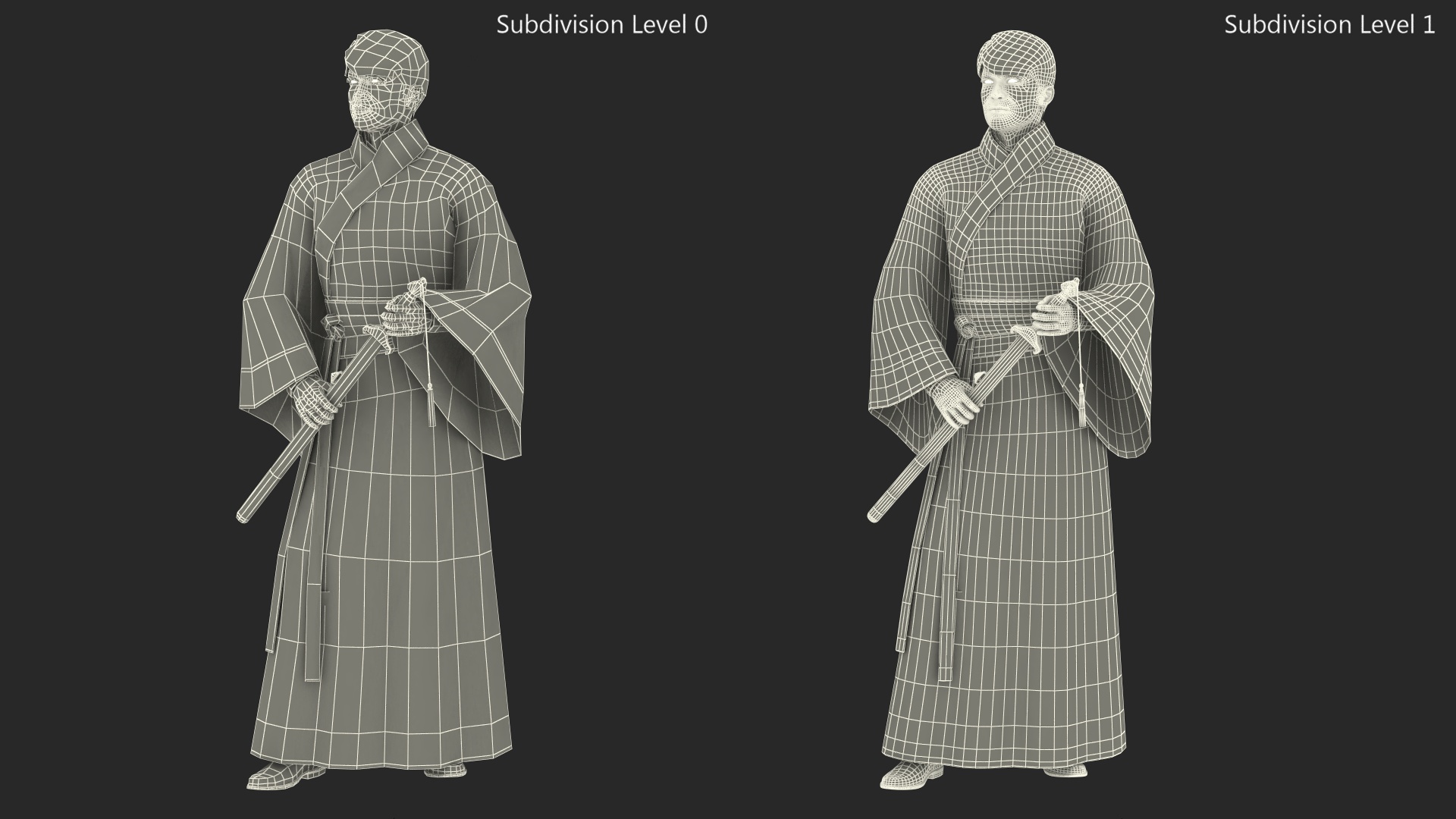 3D Traditional Style Chinese Man Standing model