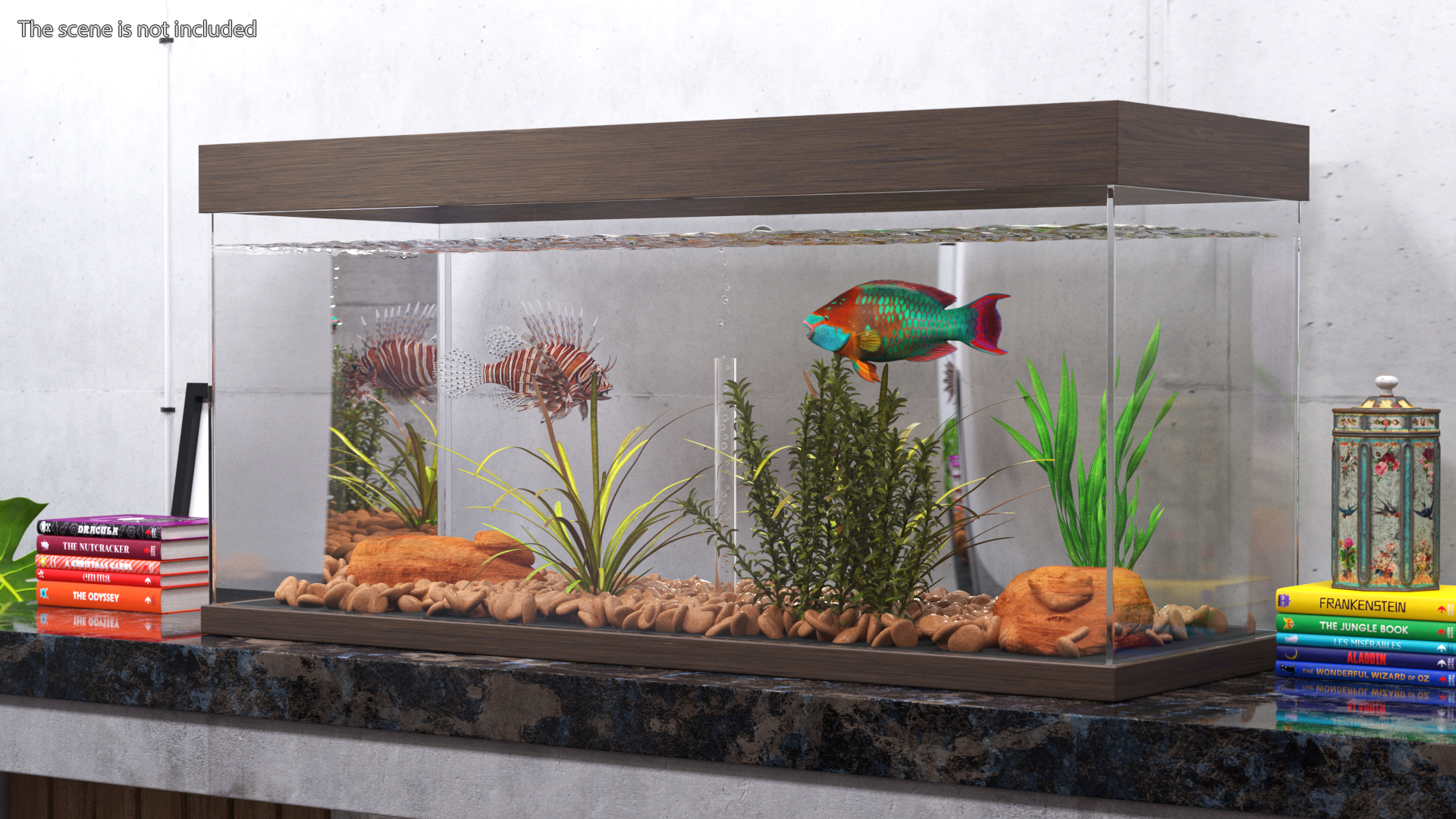 3D Fish Tank Wooden Long