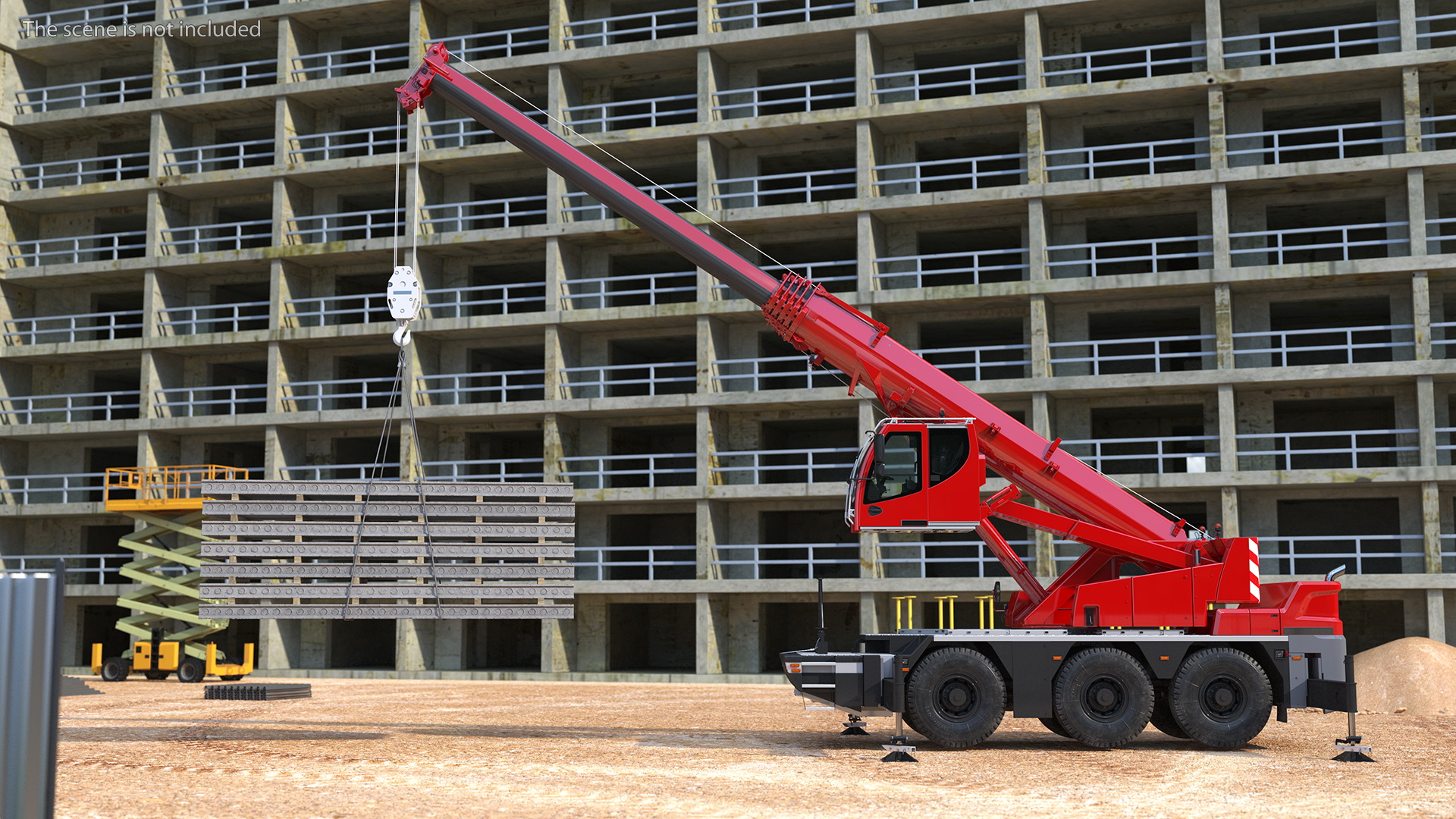 3D Mobile Crane With Concrete Slab