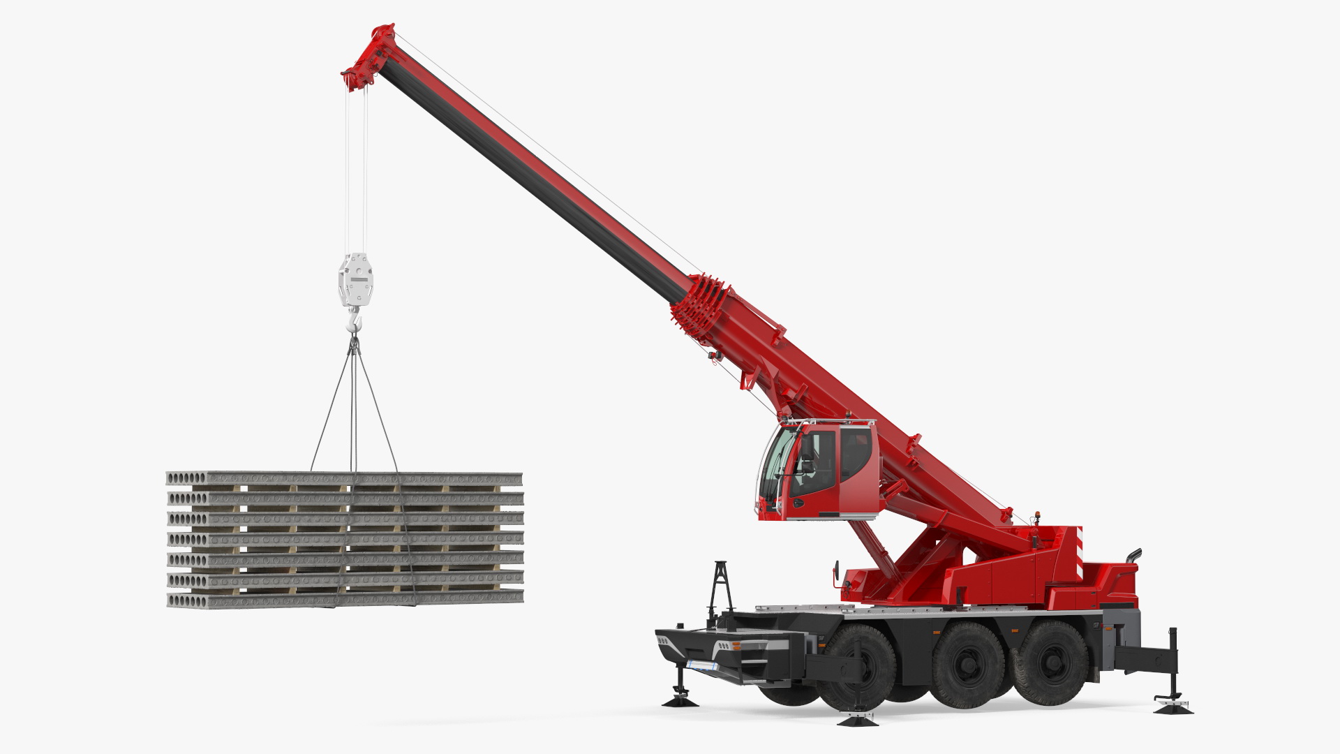 3D Mobile Crane With Concrete Slab