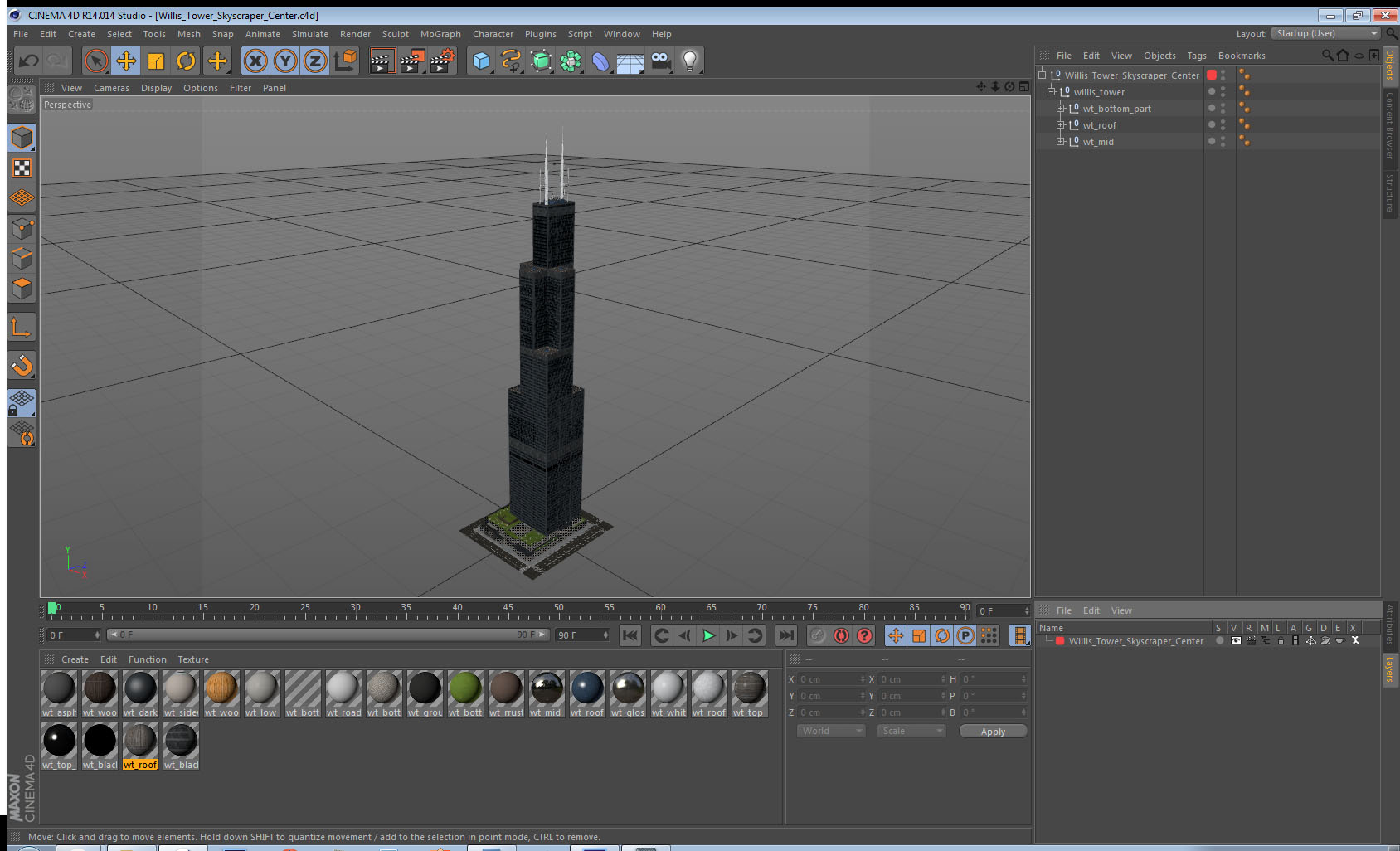 3D model Willis Tower Skyscraper Center