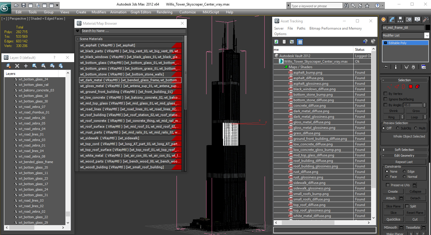 3D model Willis Tower Skyscraper Center