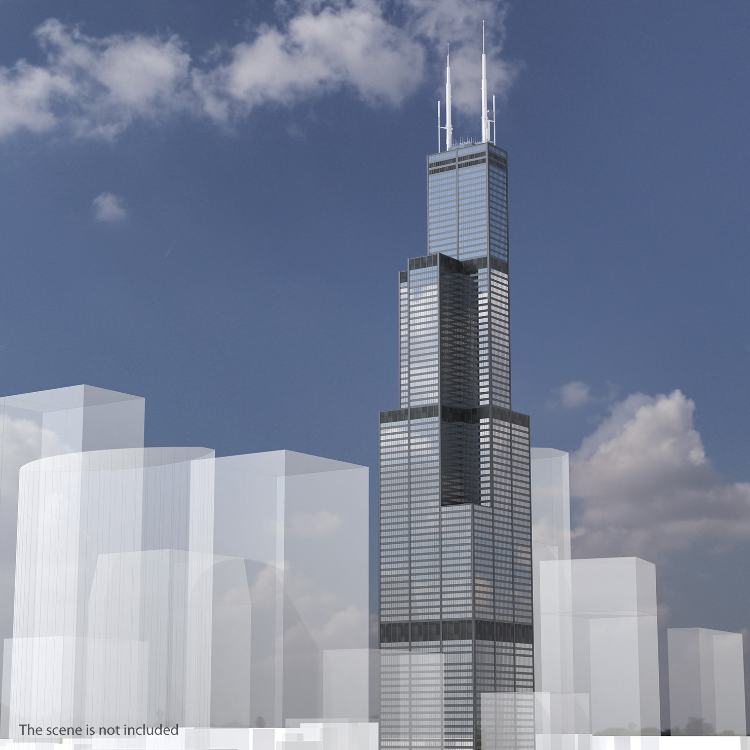 3D model Willis Tower Skyscraper Center