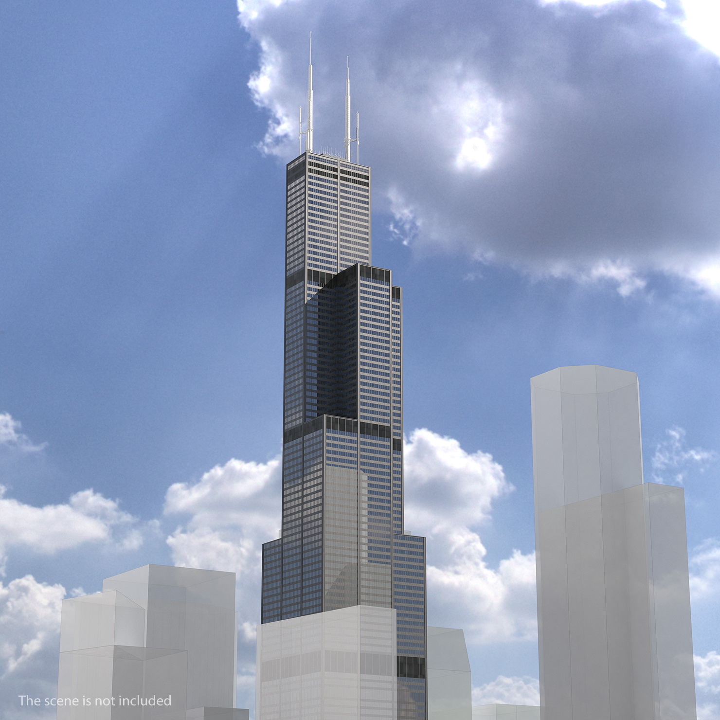 3D model Willis Tower Skyscraper Center