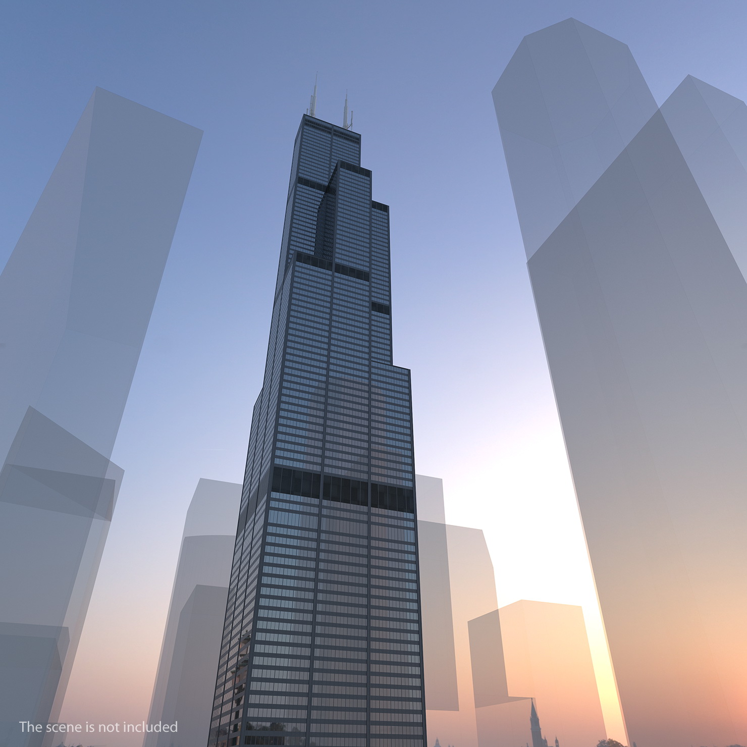 3D model Willis Tower Skyscraper Center