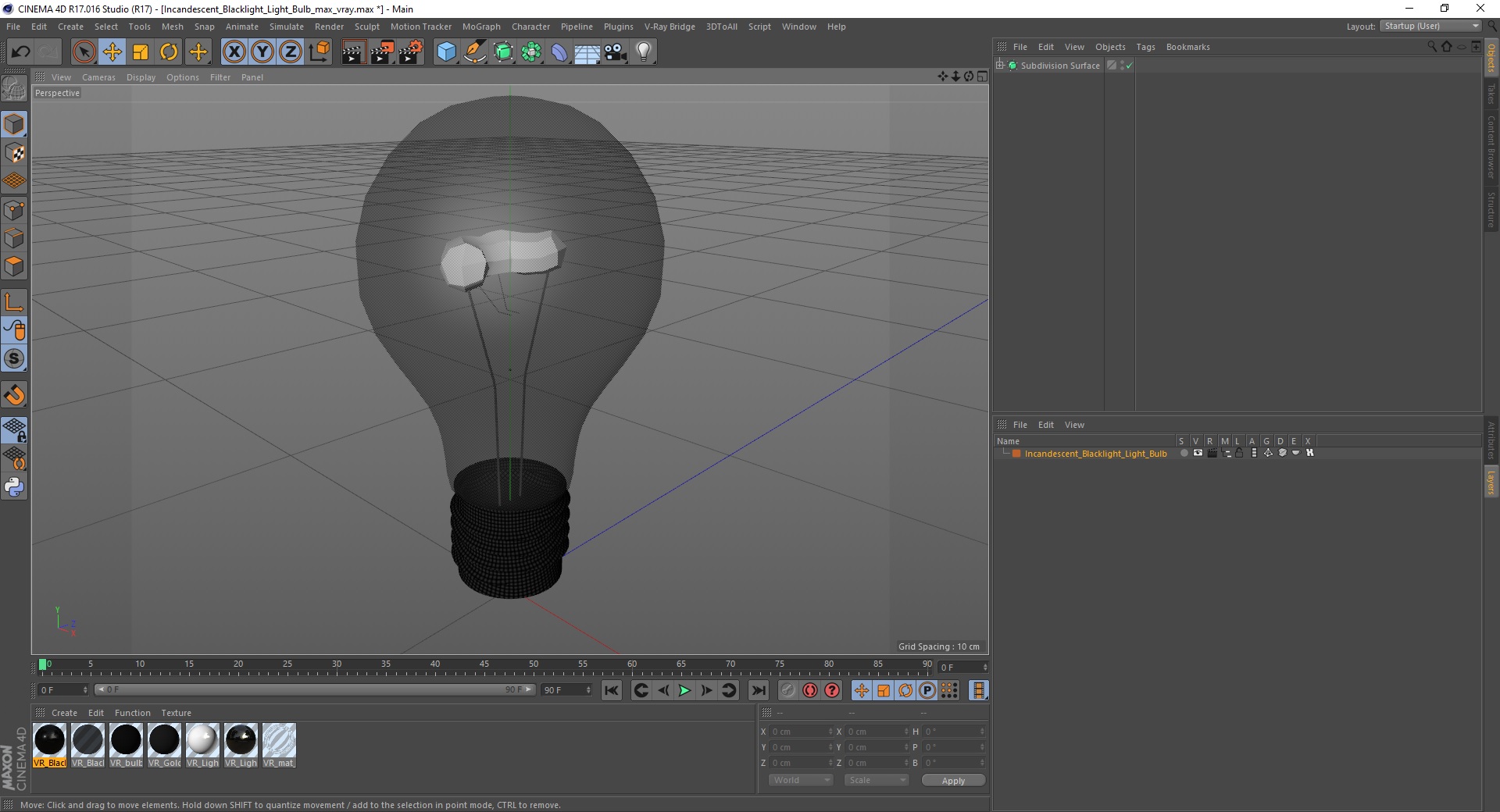 Incandescent Blacklight Light Bulb 3D model