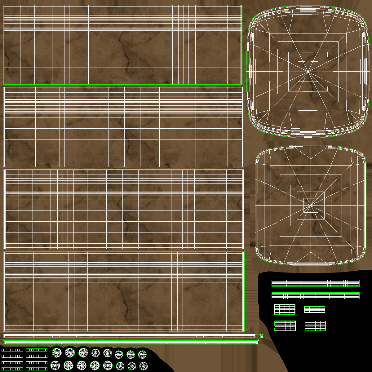 3D Rusty Square Tub